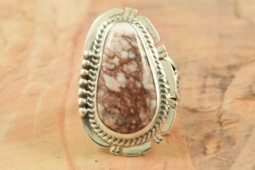 Genuine Wild Horse Stone Sterling Silver Navajo Ring